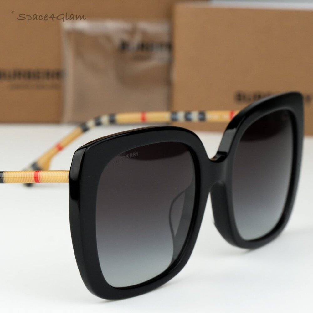 Burberry Women Sunglasses Black Grey Gradient Square BE4323F 38538G BRAND NEW - Picture 4 of 12